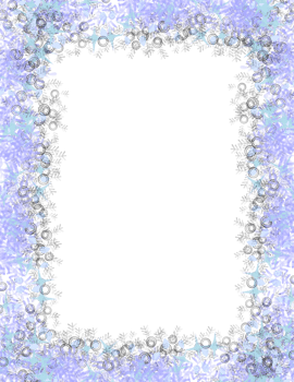Rectangle winter frame with snowflake border png