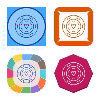 Unique Poker Chips Vector Icon