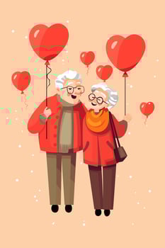 Love Valentines Day Flat Vector Illustration Colorful Greeting Card Design