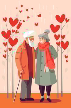 Love Valentines Day Flat Vector Illustration Colorful Greeting Card Design