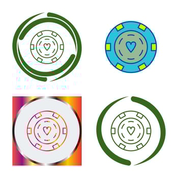 Unique Poker Chips Vector Icon