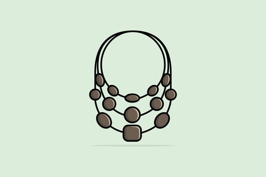Beautiful Women Beads Necklace vector illustration. Beauty fashion objects icon concept. Trendy flat fashion neck necklace vector design.