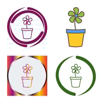 Flower Pot Vector Icon