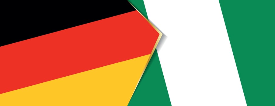 Germany and Nigeria flags, two vector flags.
