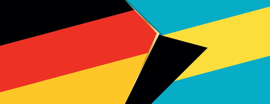 Germany and The Bahamas flags, two vector flags.
