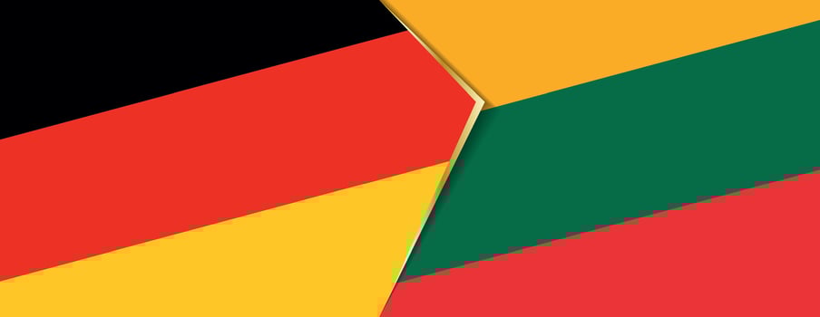 Germany and Lithuania flags, two vector flags