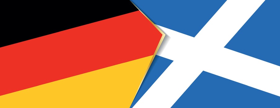 Germany and Scotland flags, two vector flags
