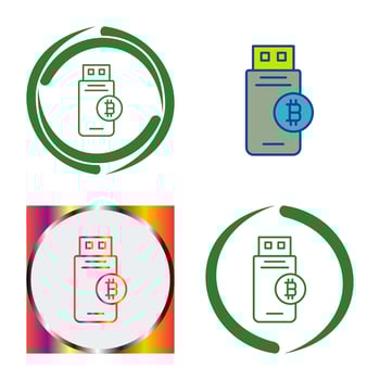 Bitcoin Usb Device Vector Icon