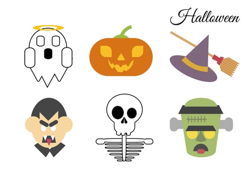 Halloween vector stickers set