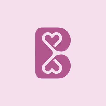 B logo with Heart vector