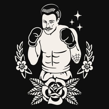 Vintage boxing vector design