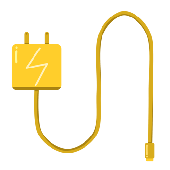 yellow charging cable png