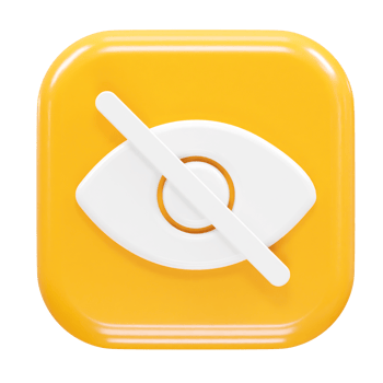 Visibility off icon 3d illustration rendering png