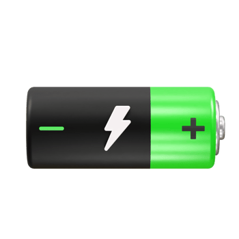 Battery icon 3d rendering illustration png