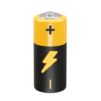 Battery icon 3d rendering illustration png