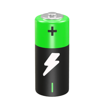 Battery icon 3d rendering illustration png