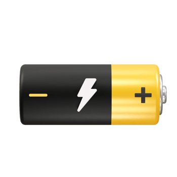 Battery icon 3d rendering illustration png