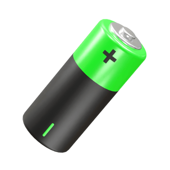 Battery icon 3d rendering illustration png