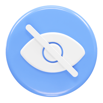 Visibility off icon 3d illustration rendering png