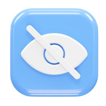 Visibility off icon 3d illustration rendering png