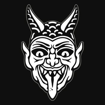 old school demon tattoo vector design