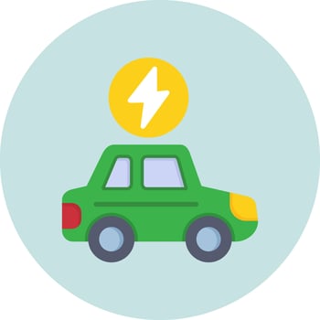 Electric Car Vector Icon