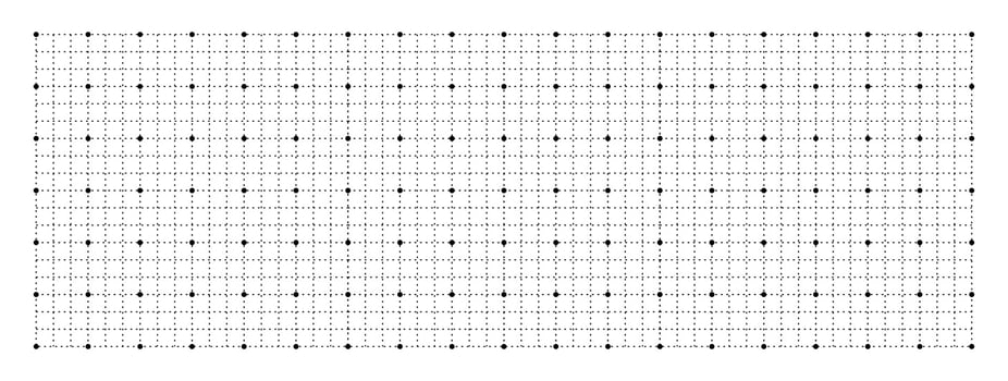 Geometric grid with squares and dots background. Measure blank white template with black lines for drafting and technical design with millimeter vector markings