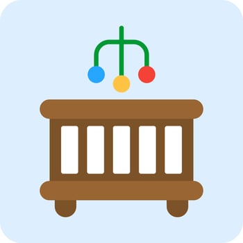 Baby Bed Vector Icon