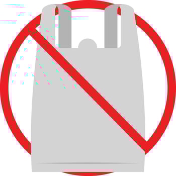 No Plastic, Polythene Bag Sign vector