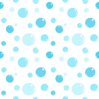 Seamless pattern blue bubble vector, soap, soda, wash, liquid, fizzy water for design or background vector