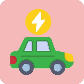 Electric Car Vector Icon