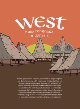Cultural Event design layout template background with Indonesian illustration of Nusa Tenggara vector