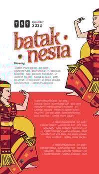 Vintage Indonesia Bataknese design layout idea for social media or event poster vector