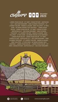 Vintage Indonesia Bataknese design layout idea for social media or event poster vector