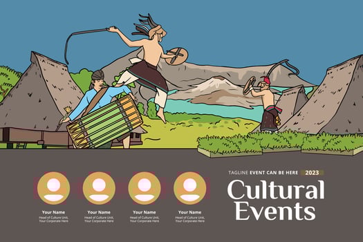 Indonesia Nusa Tenggara design layout idea for social media or event background vector