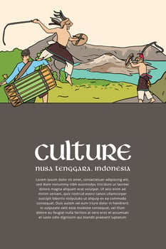 Cultural Event design layout template background with Indonesian illustration of Nusa Tenggara vector