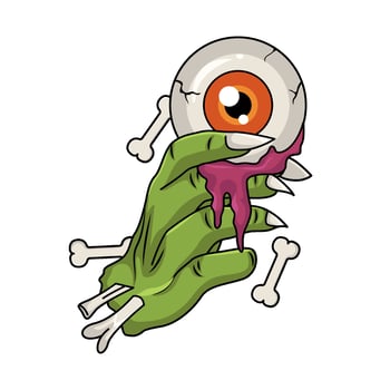 zombie eye in hand   illustration vector
