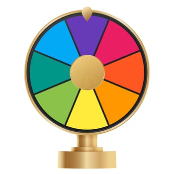 Multicolor realistic fortune wheel vector illustration. Lucky wheel casino