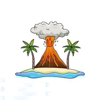 eruption in beach illustration vector