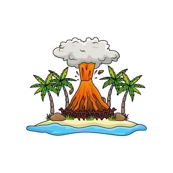 eruption in beach illustration vector