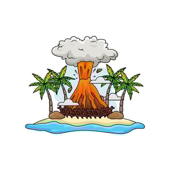eruption in beach illustration vector
