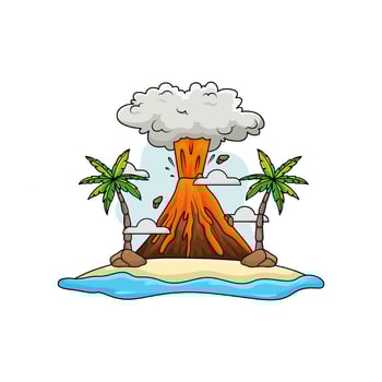 eruption in beach illustration vector