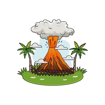 eruption in forest illustration vector