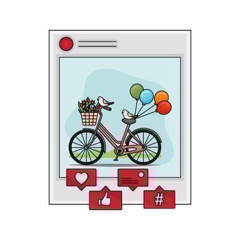 Illustration of social media feed vector