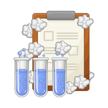laboratory potion smoke bottle with file illustration vector