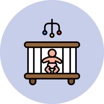 Baby Bed Vector Icon