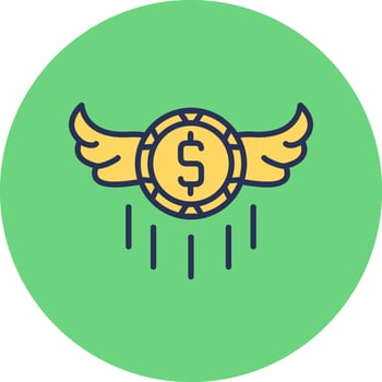 Flying Money Vector Icon