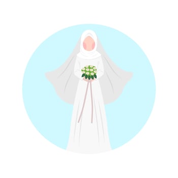 Muslim Bride Wearing Hijab Illustration vector