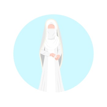 Muslim Bride Wearing Niqab Illustration vector