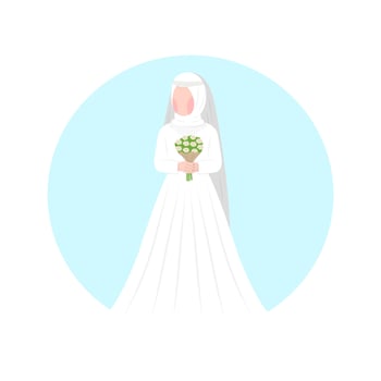 Muslim Bride Wearing Hijab Illustration vector